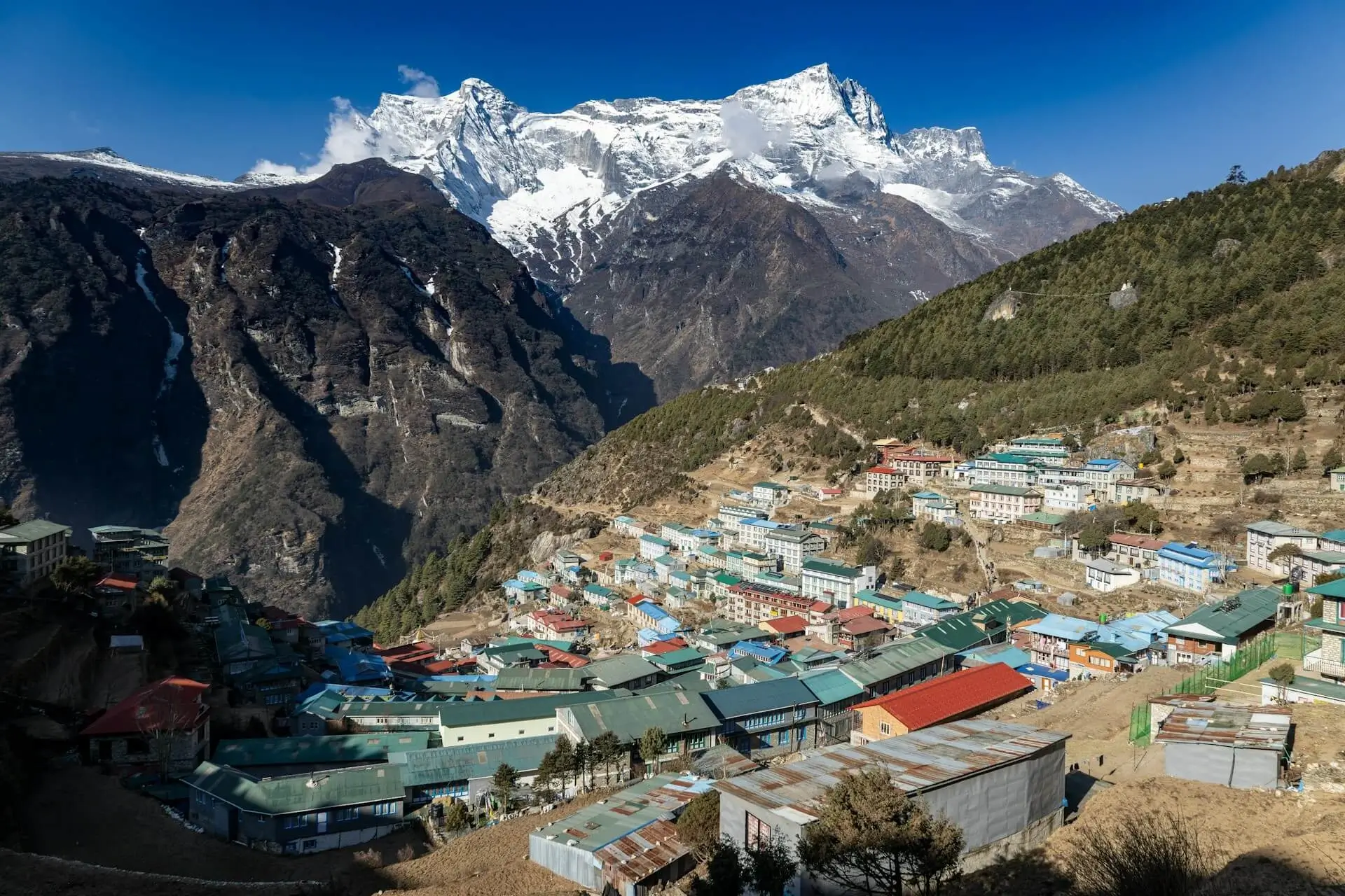 Namche bazaar in Nepal