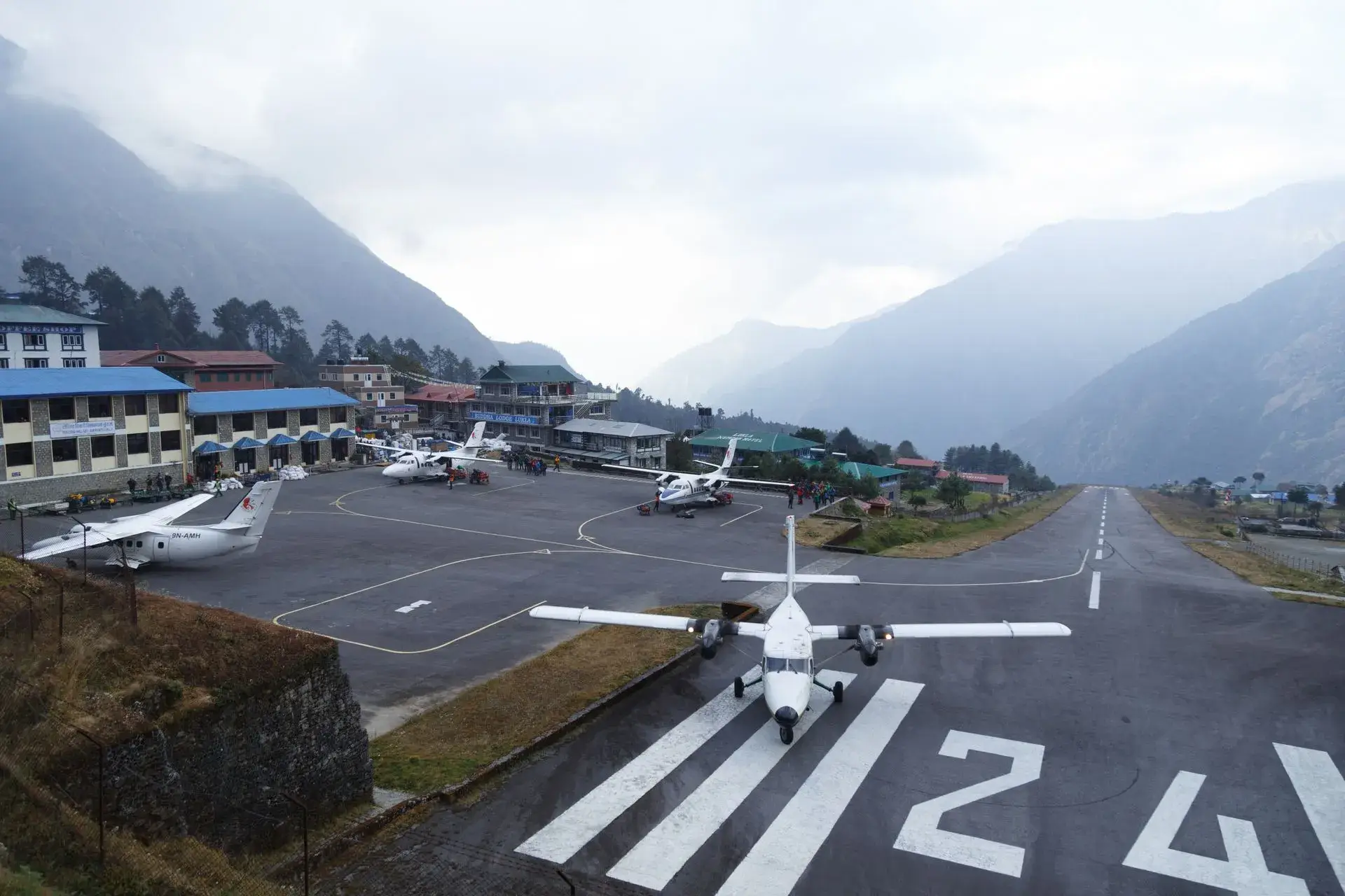 The Lukla airport in Nepal